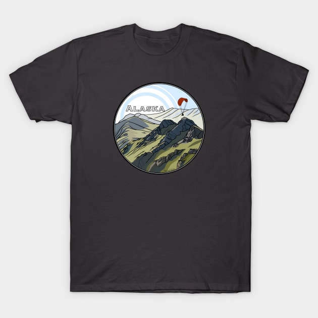 Alaskan Mountain Design T-Shirt by Tiny Bird Studio